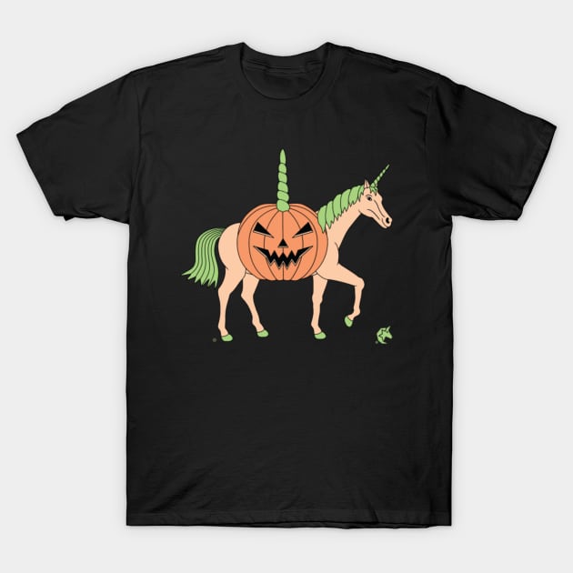 Halloween Pumpkin Body Unicorn T-Shirt by Xizin Gao